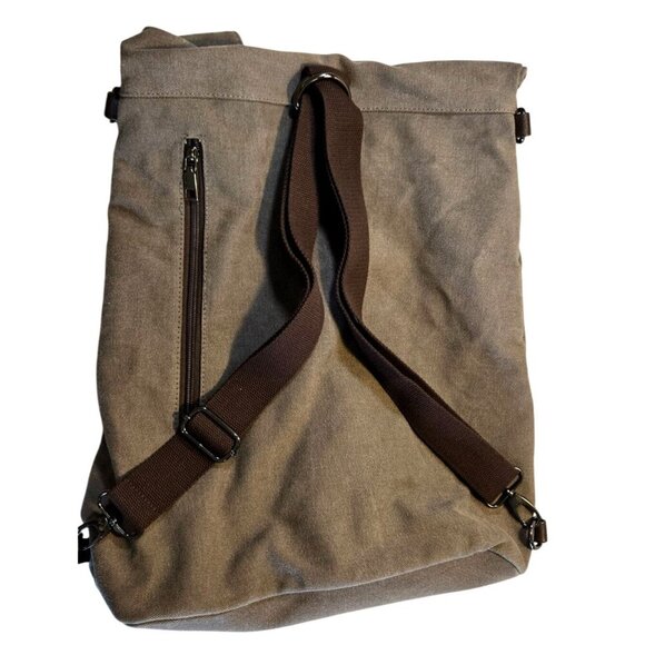 MyHozee Gray Canvas Interchangeable Shoulder Bag To Backpack w/Adjustable Strap - Picture 4 of 16